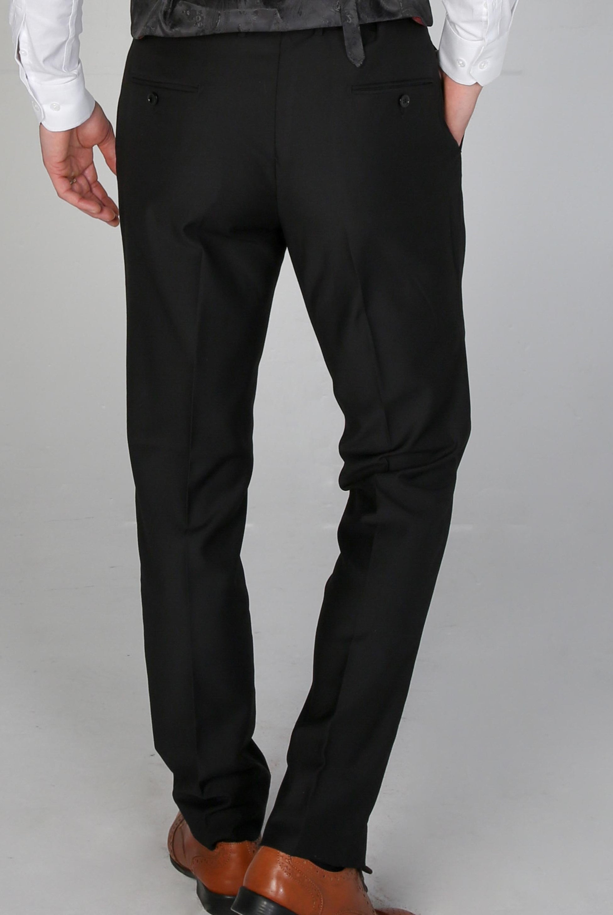 Men's Harry Black Trousers - Paul Andrew