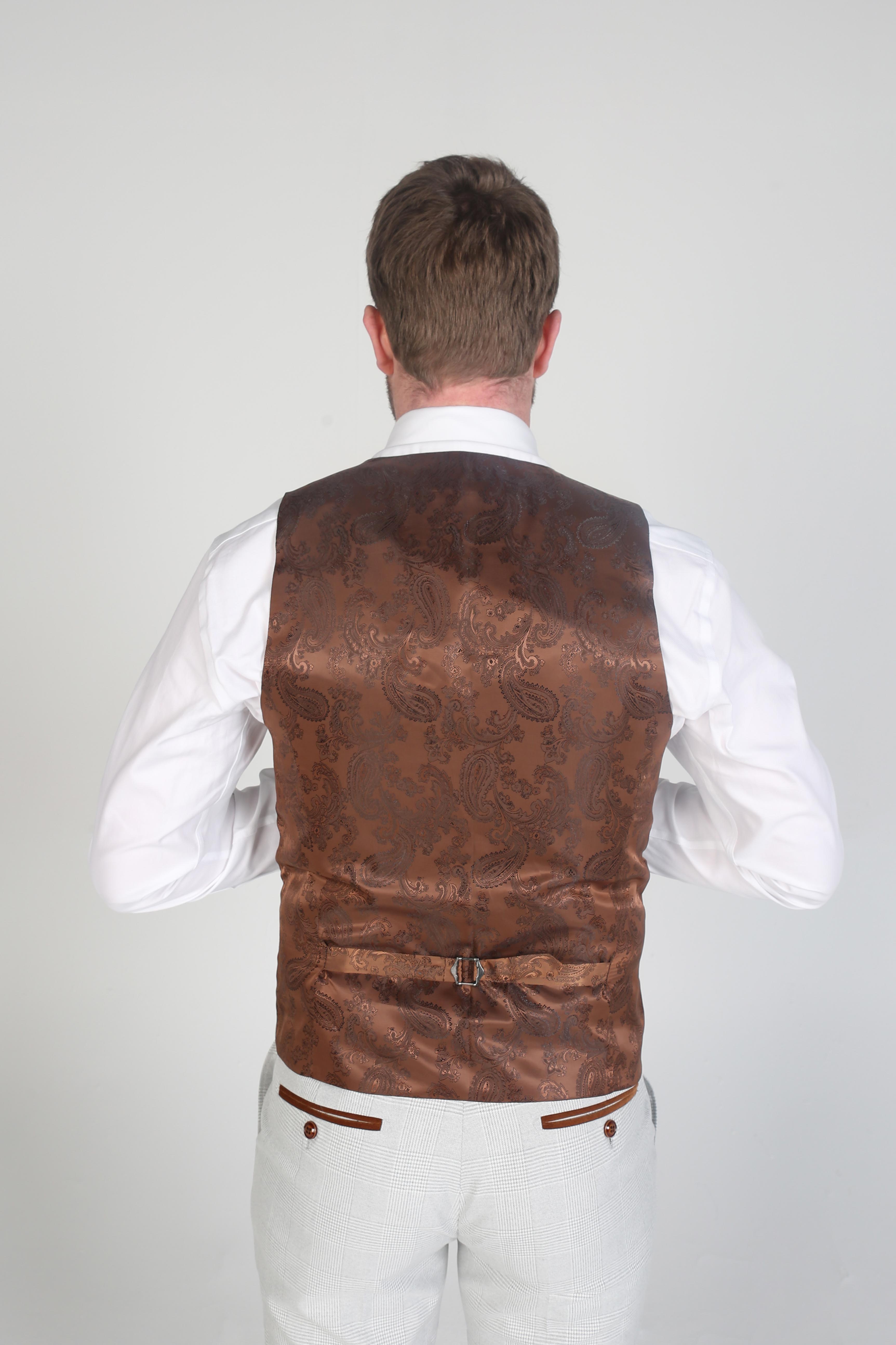 Mark - Men's Stone Check Waistcoat