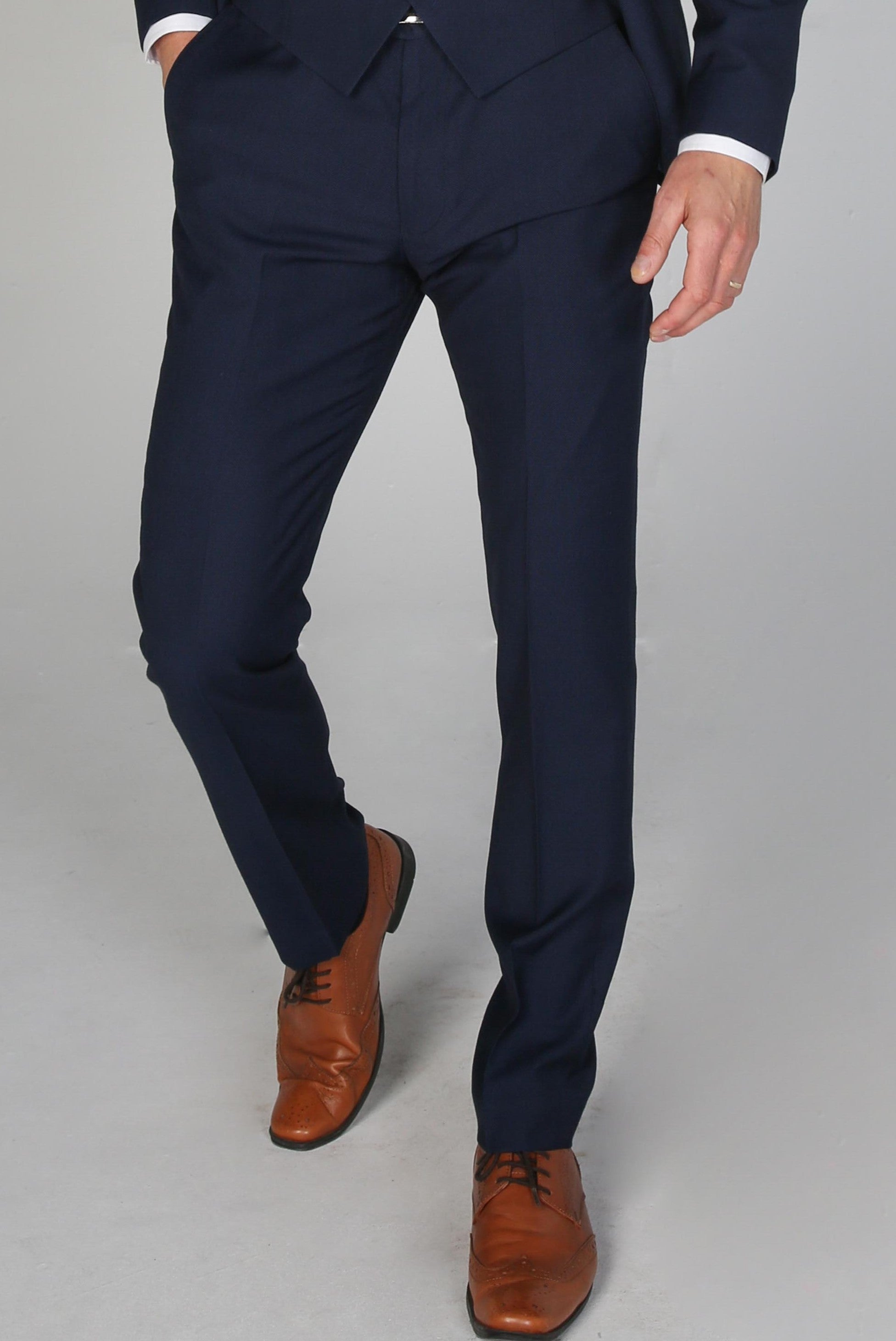 Men's Mayfair Navy Trousers - Paul Andrew