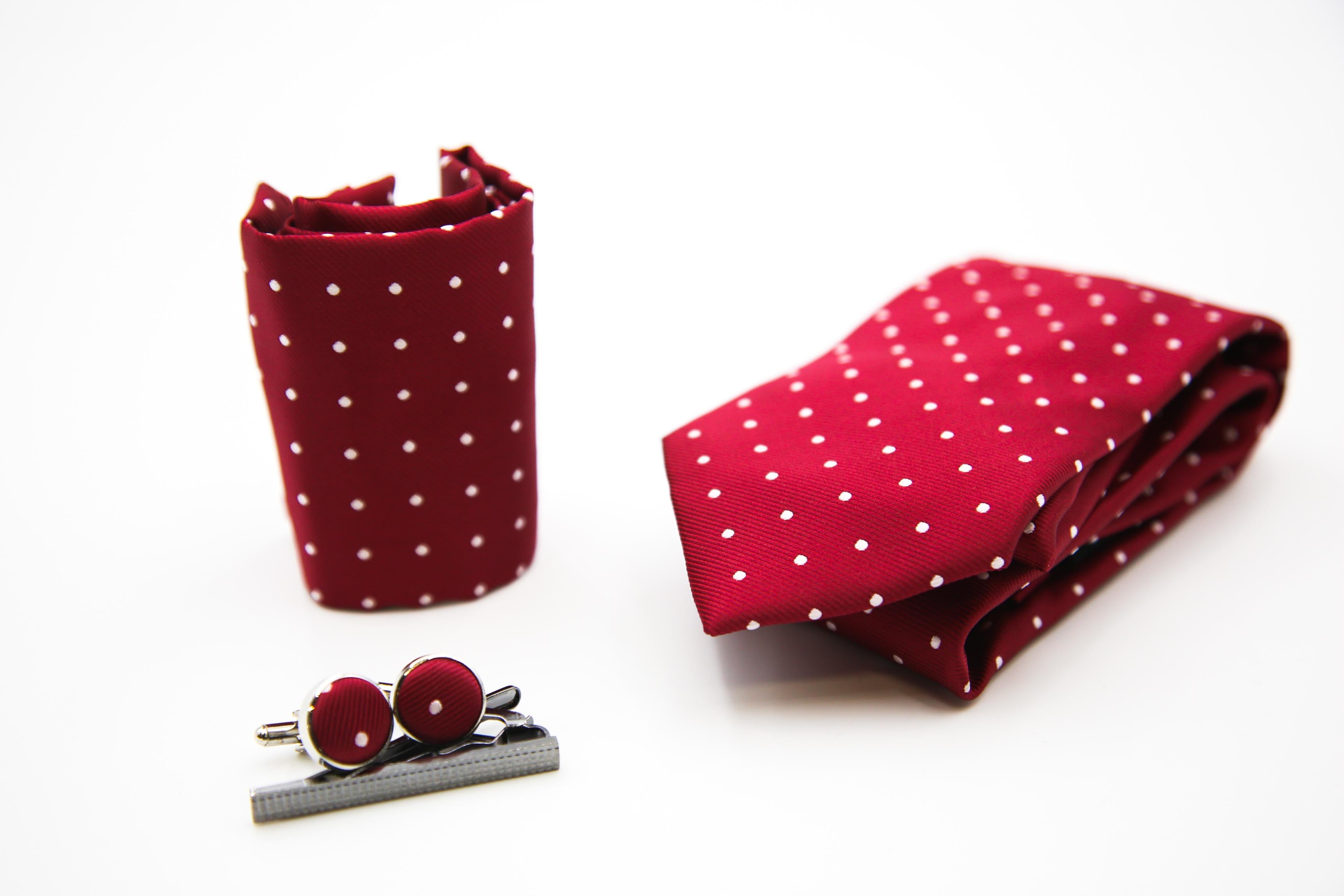 Paul Andrew - Red Polka Dot Tie Set