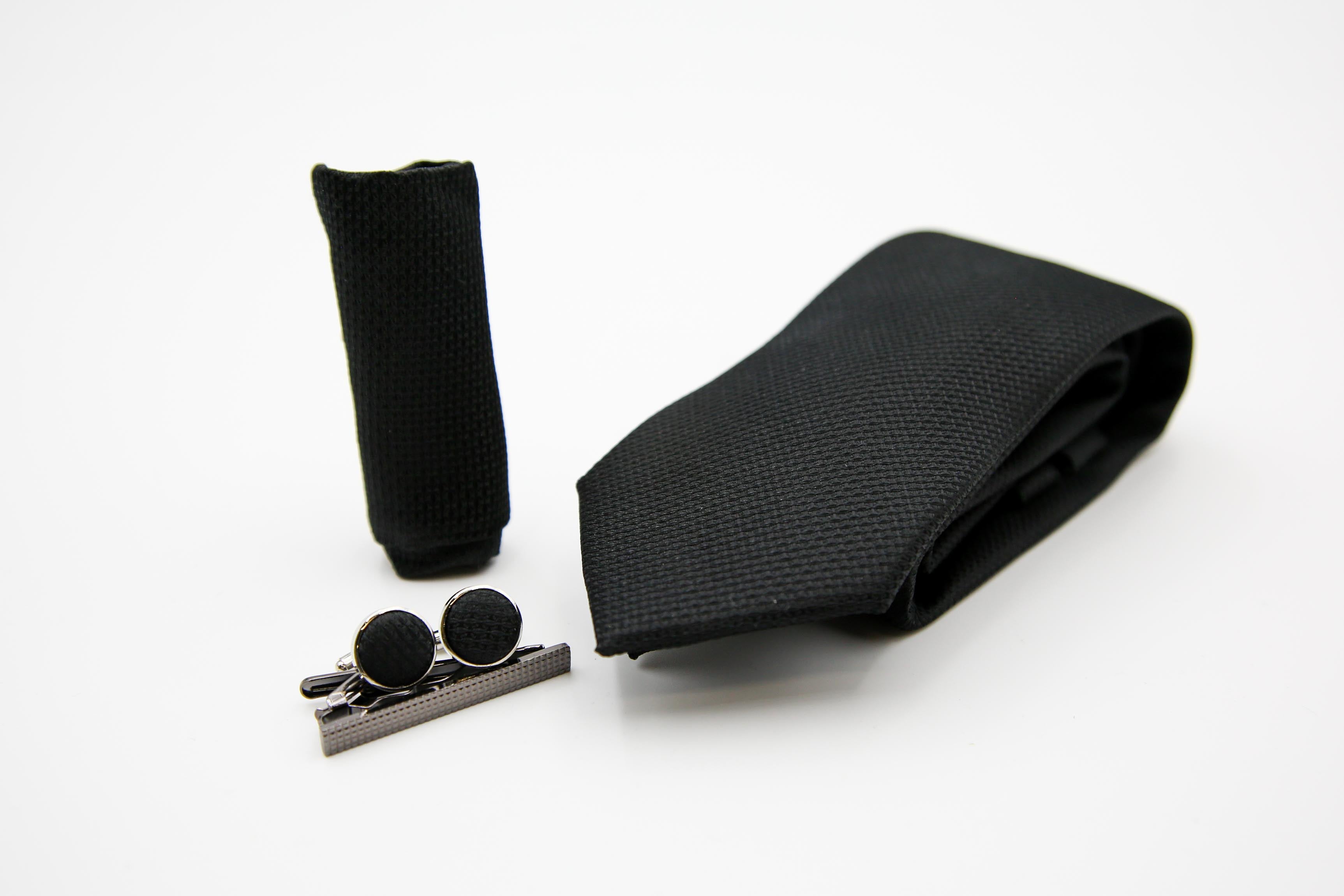 Paul Andrew - Black Textured Tie Set