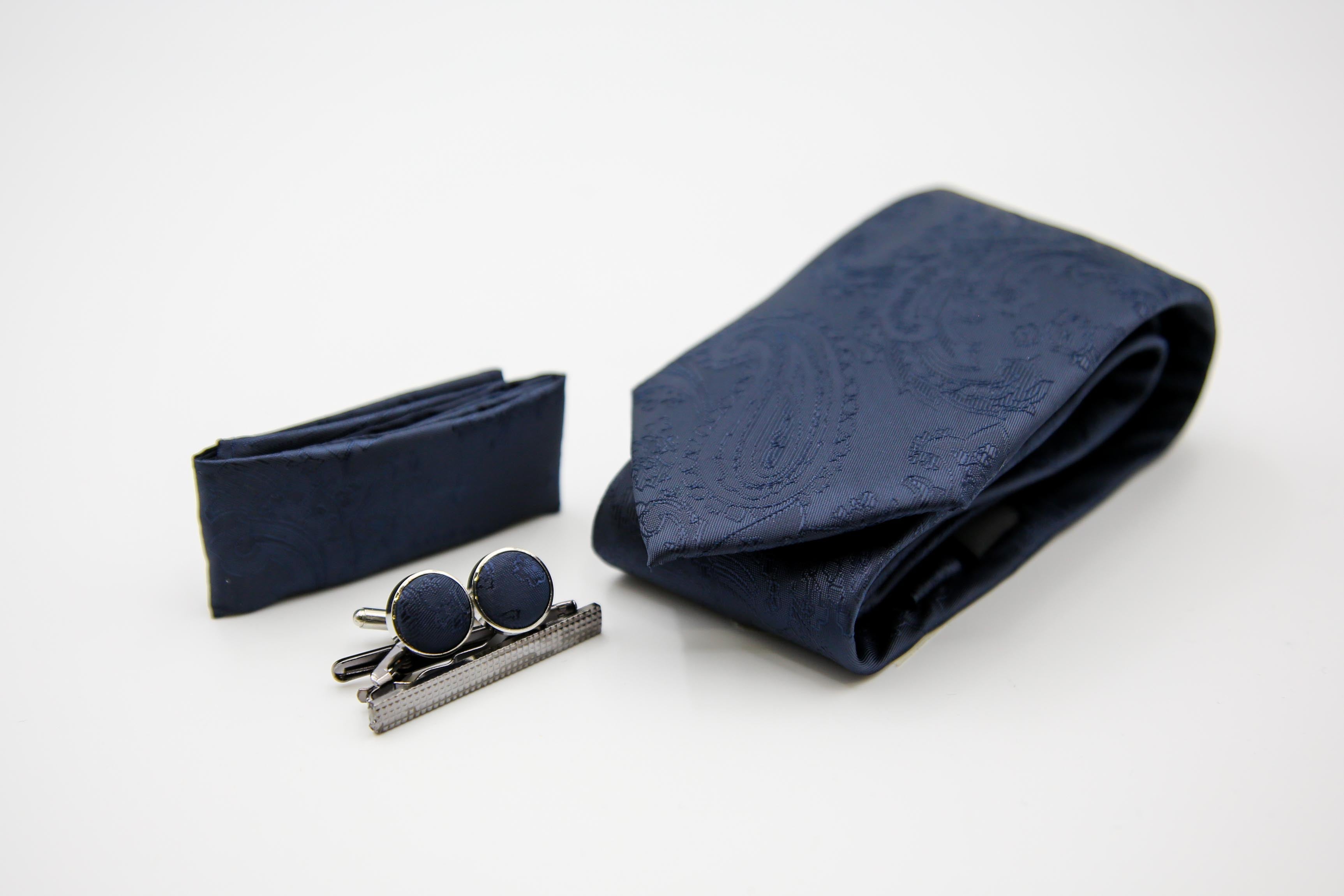 Paul Andrew - Dark Navy Paisley Tie Set