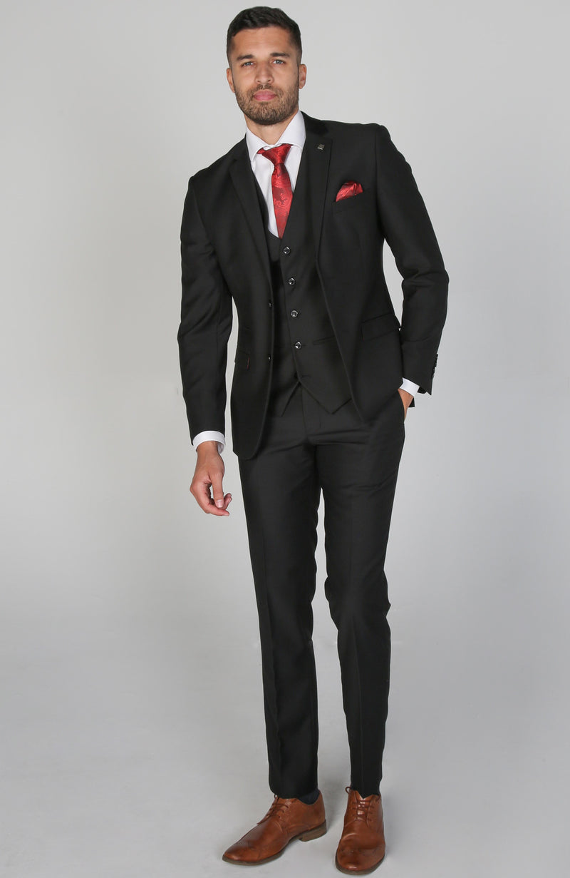 Buy Louis Philippe Black Three Piece Suit Online - 806621 | Louis Philippe
