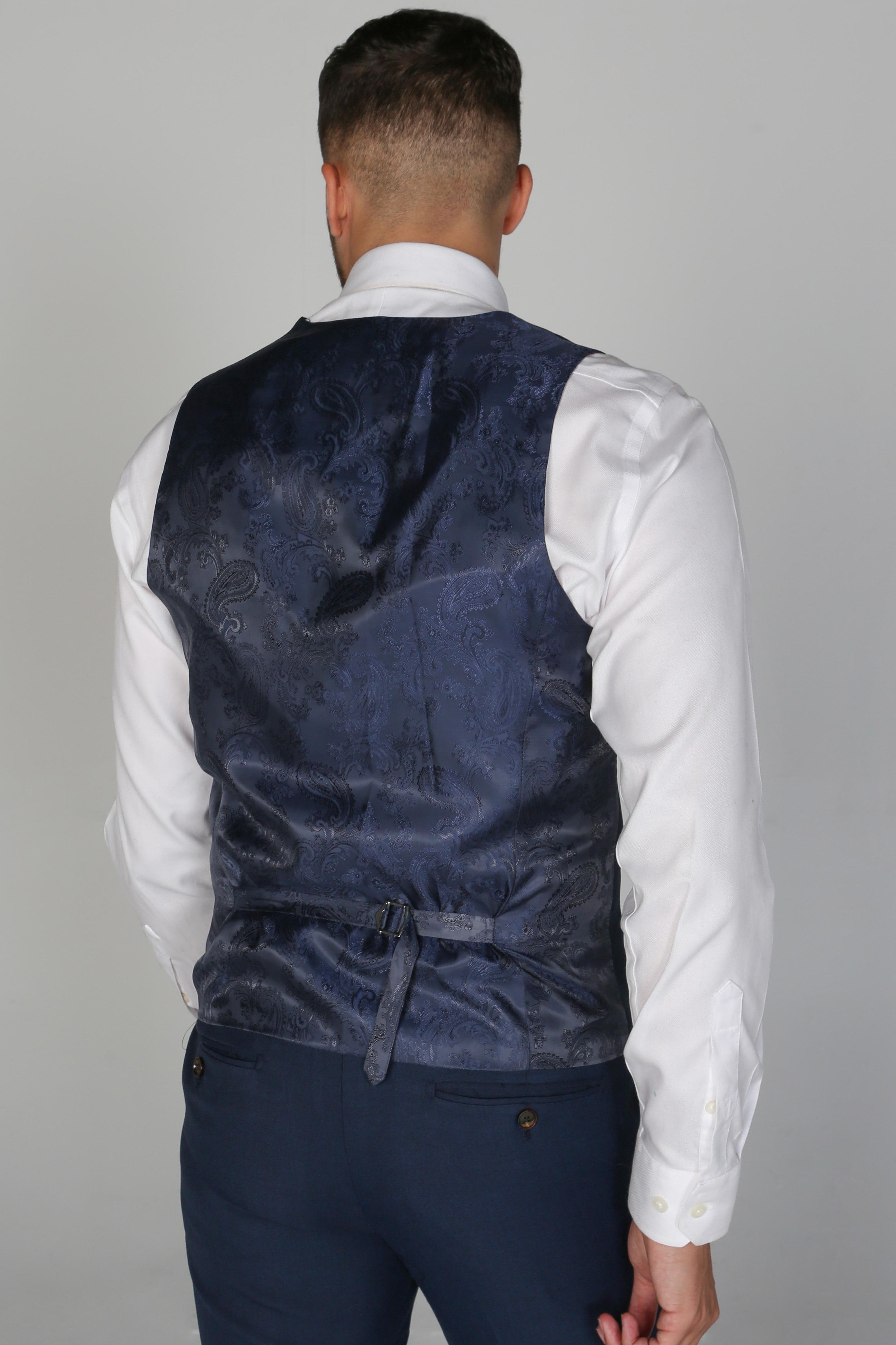 Men's Calvin Navy Waistcoat - Paul Andrew