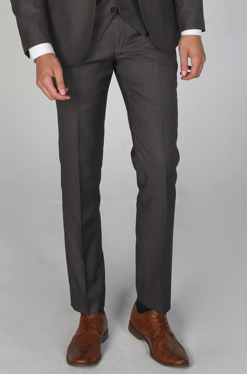 Peckham Rye Classic Plain Front Trouser in Charcoal Grey