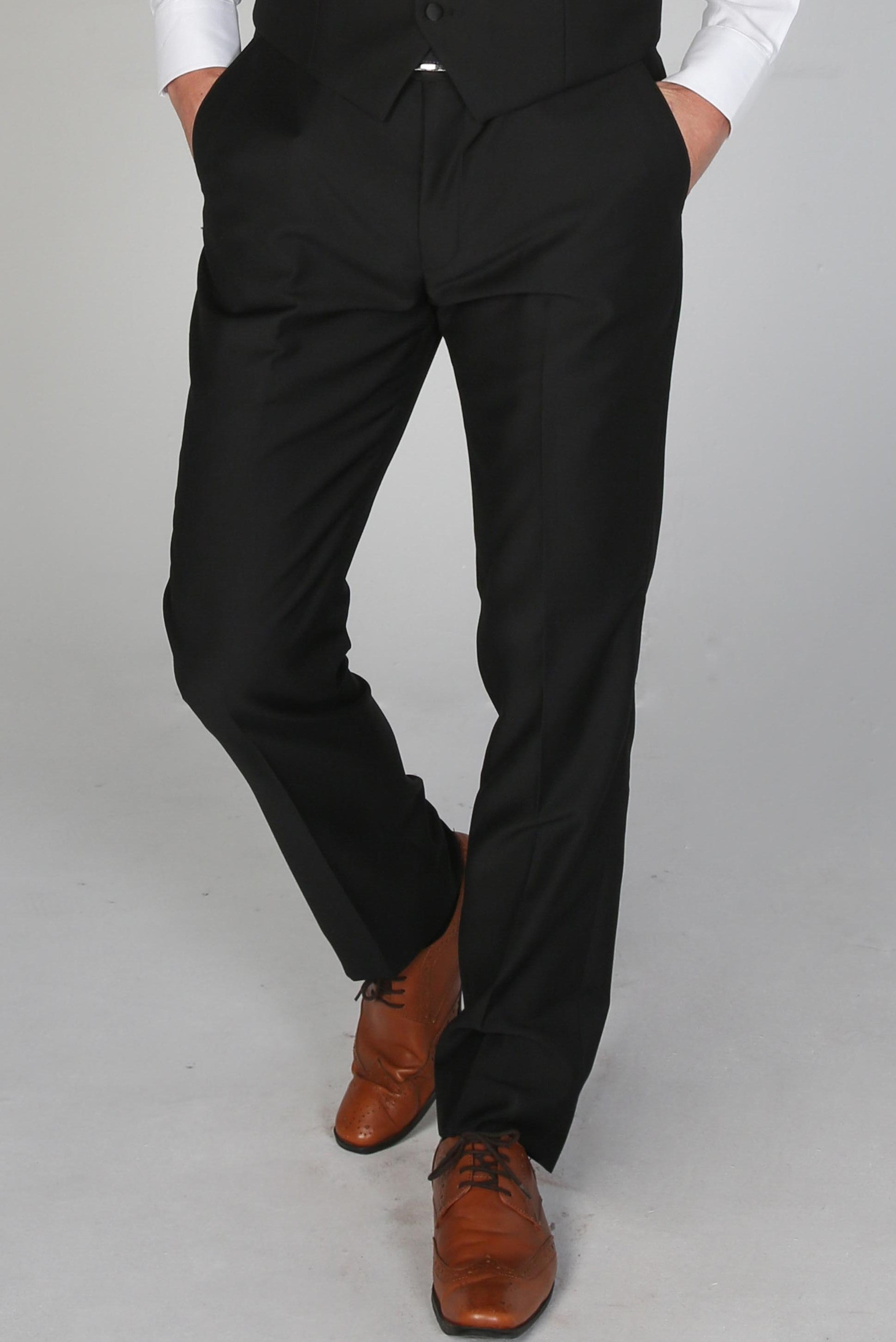 Men's Harry Black Trousers - Paul Andrew