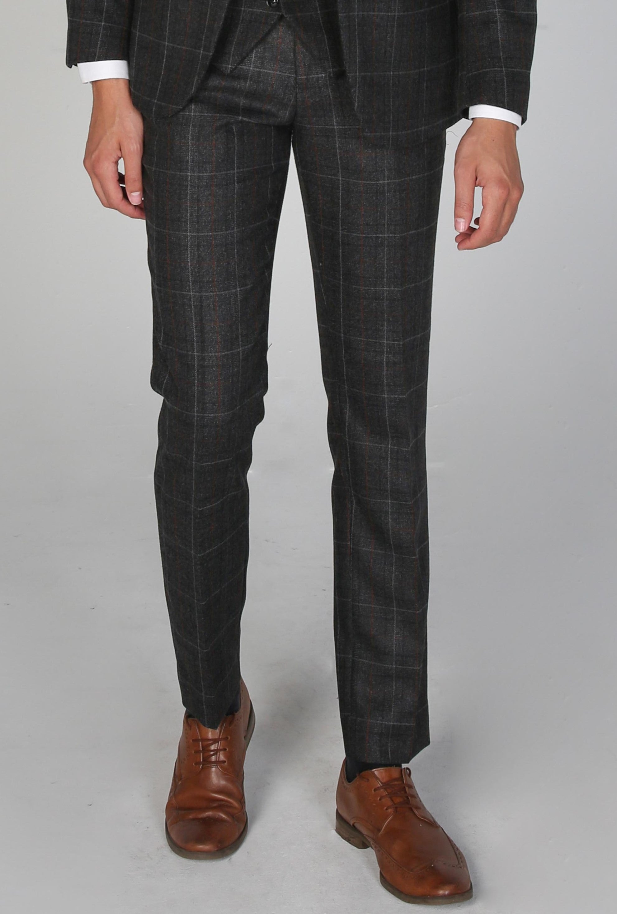 Men's Harvey Grey Trousers - Paul Andrew