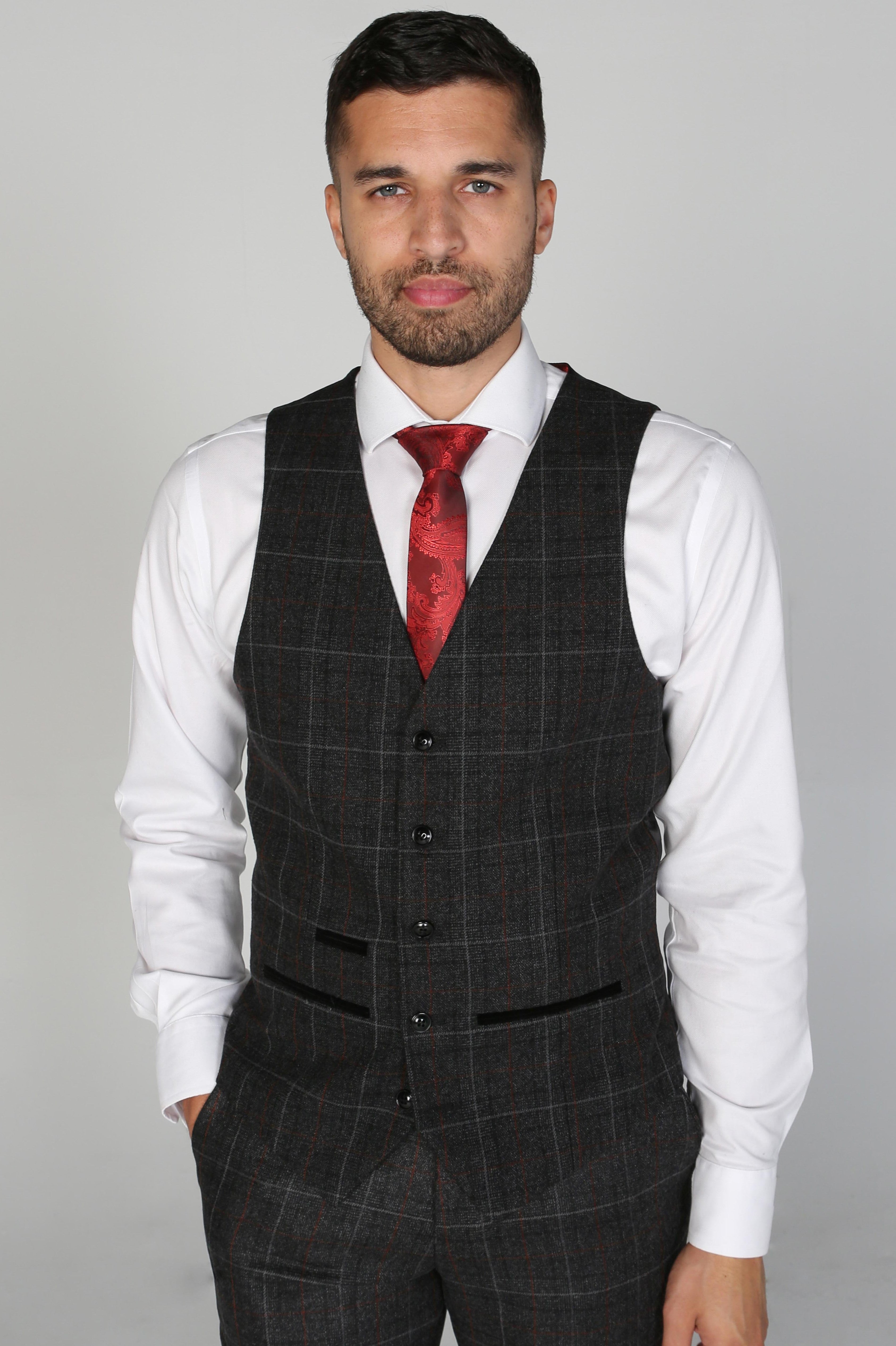 Men's Harvey Grey Waistcoat - Paul Andrew