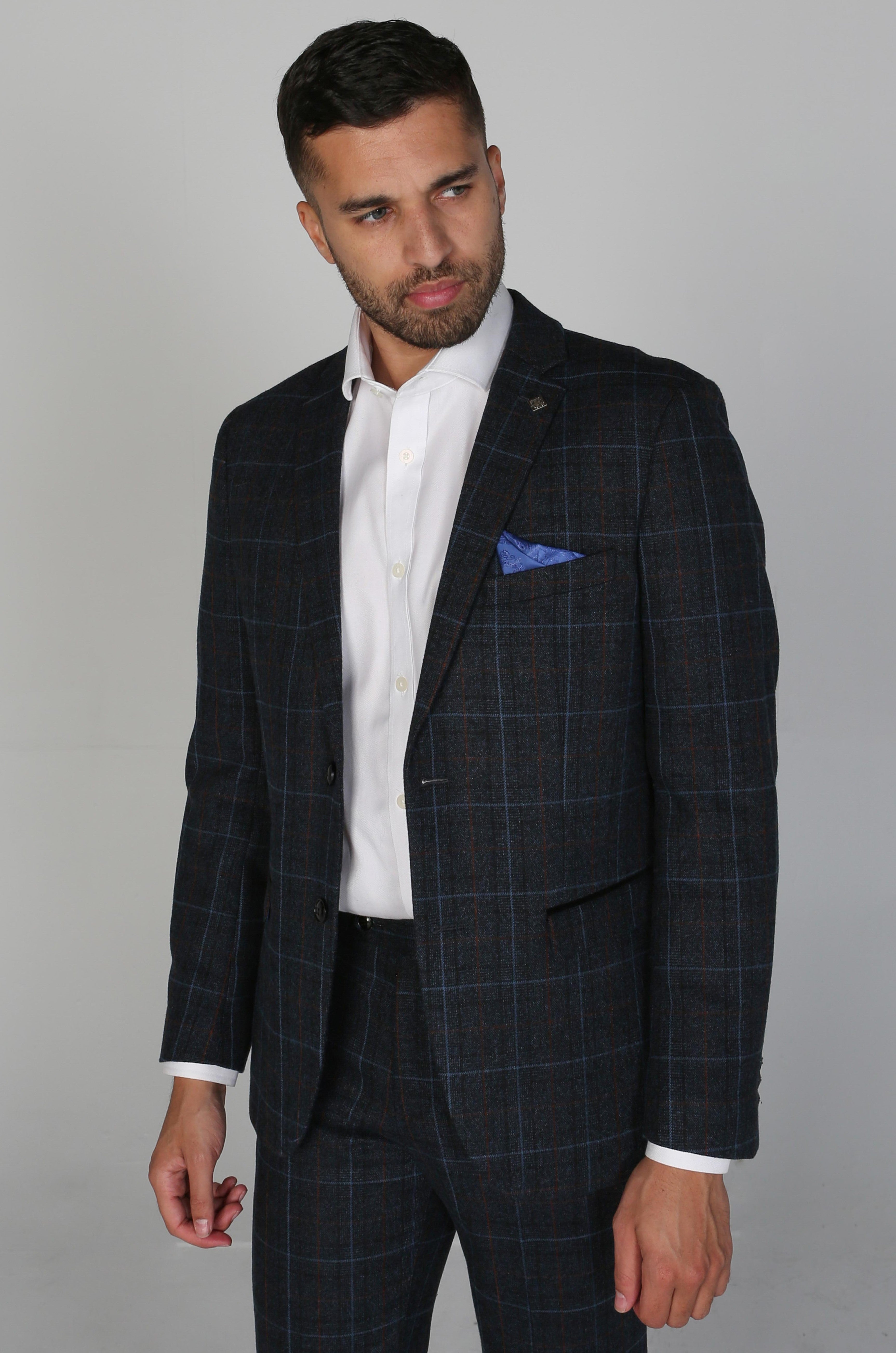 Men's Harvey Navy Blazer - Paul Andrew