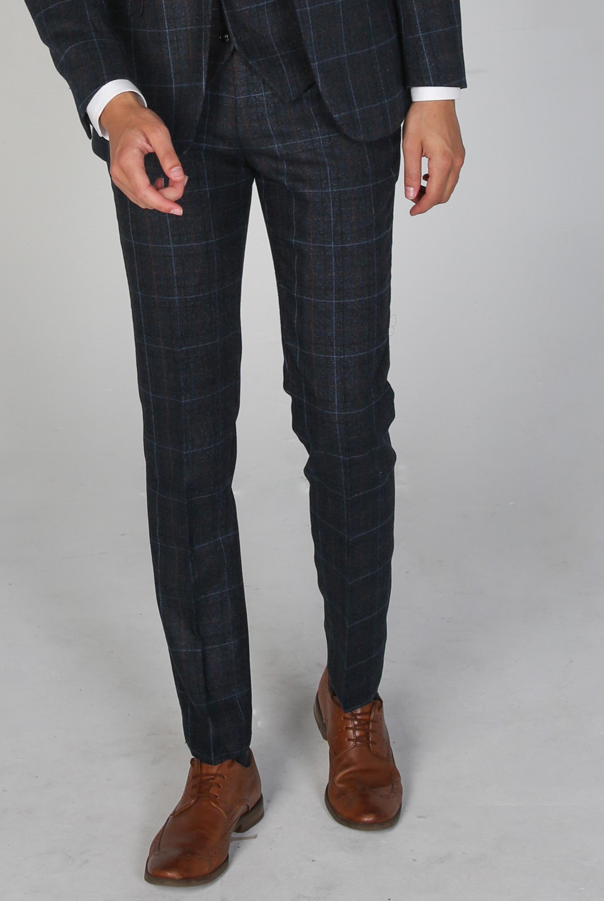 Men's Harvey Navy Trousers - Paul Andrew