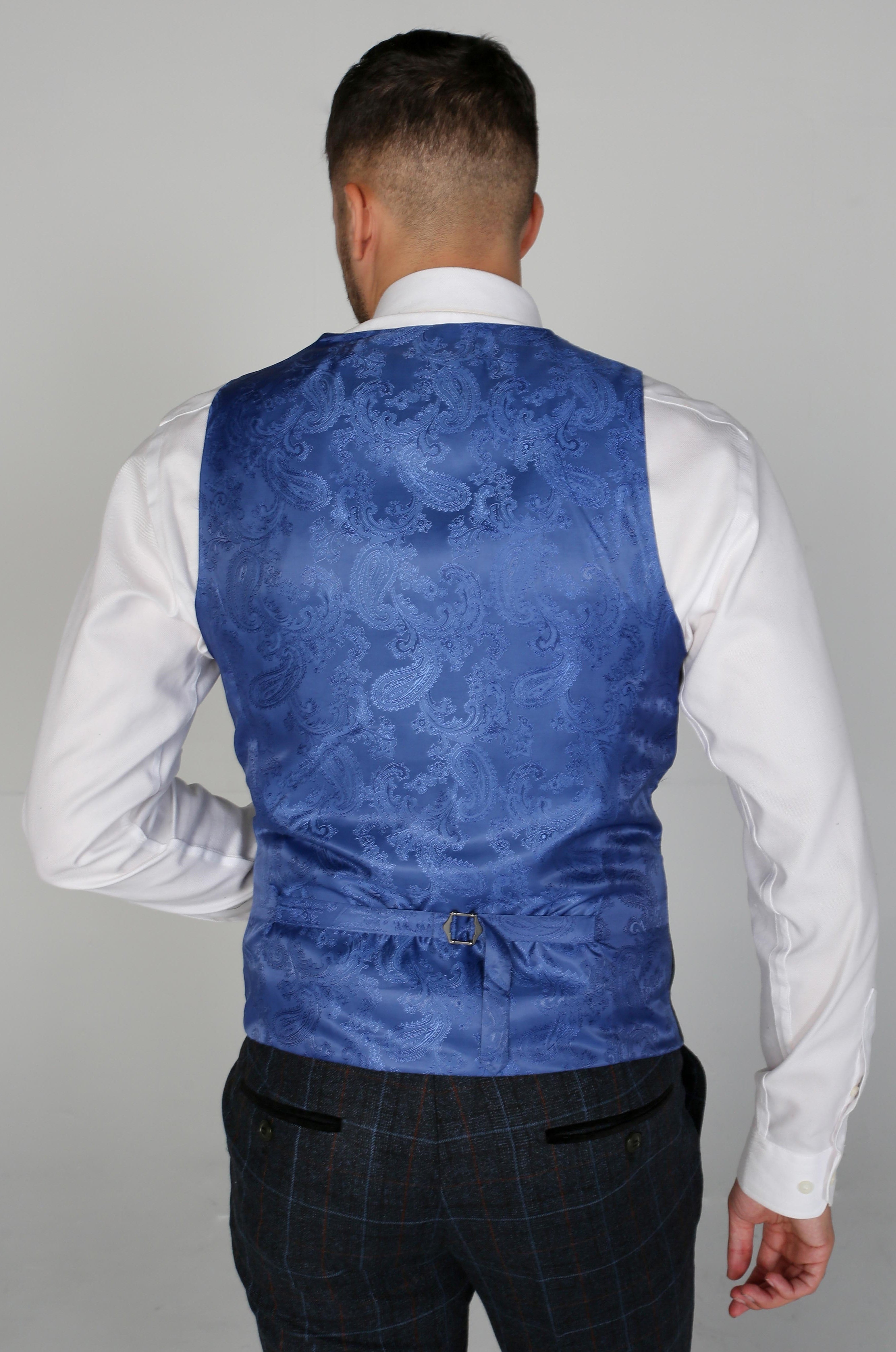 Men's Harvey Navy Waistcoat - Paul Andrew