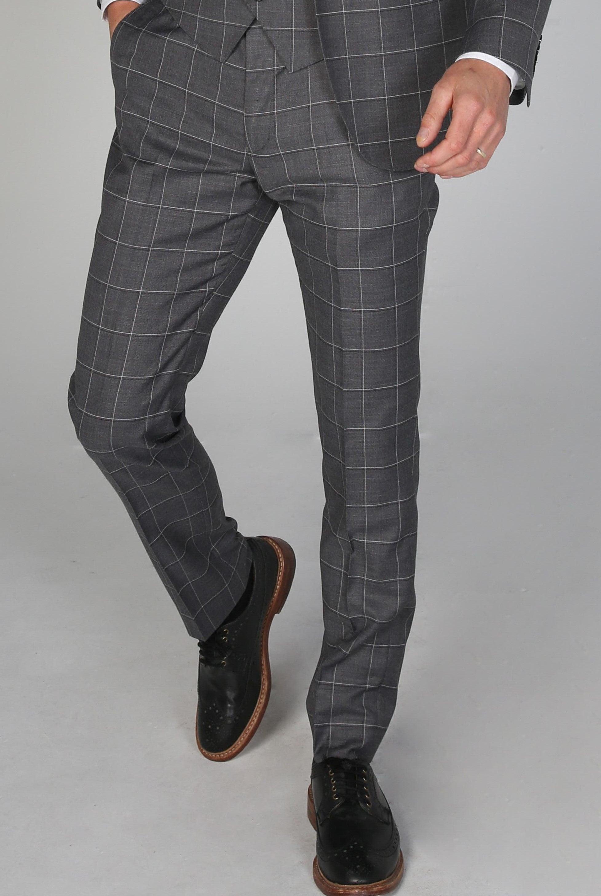 Men's Hobbs Grey Trousers - Paul Andrew