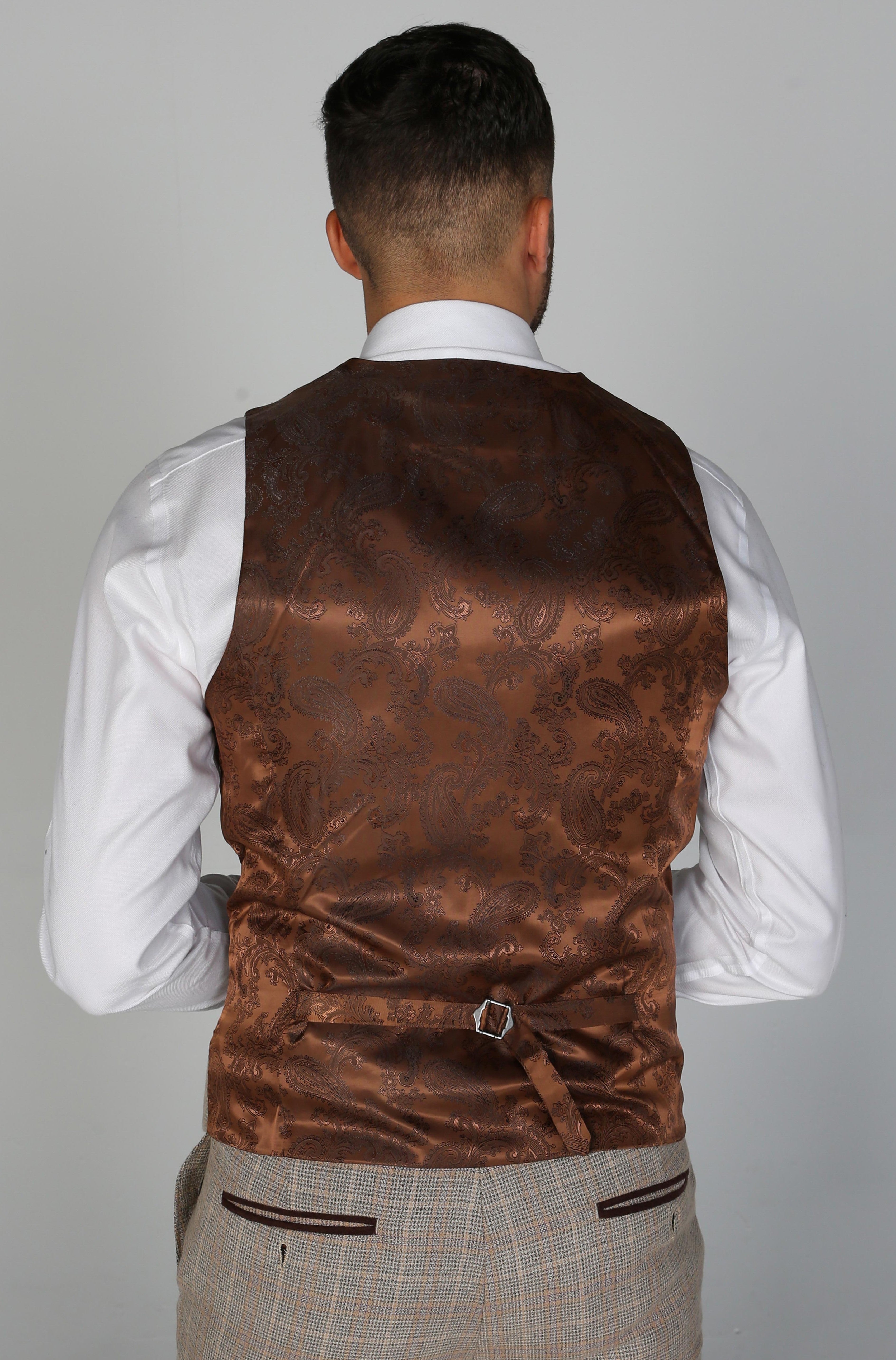 Men's Holland Beige Waistcoat - Paul Andrew