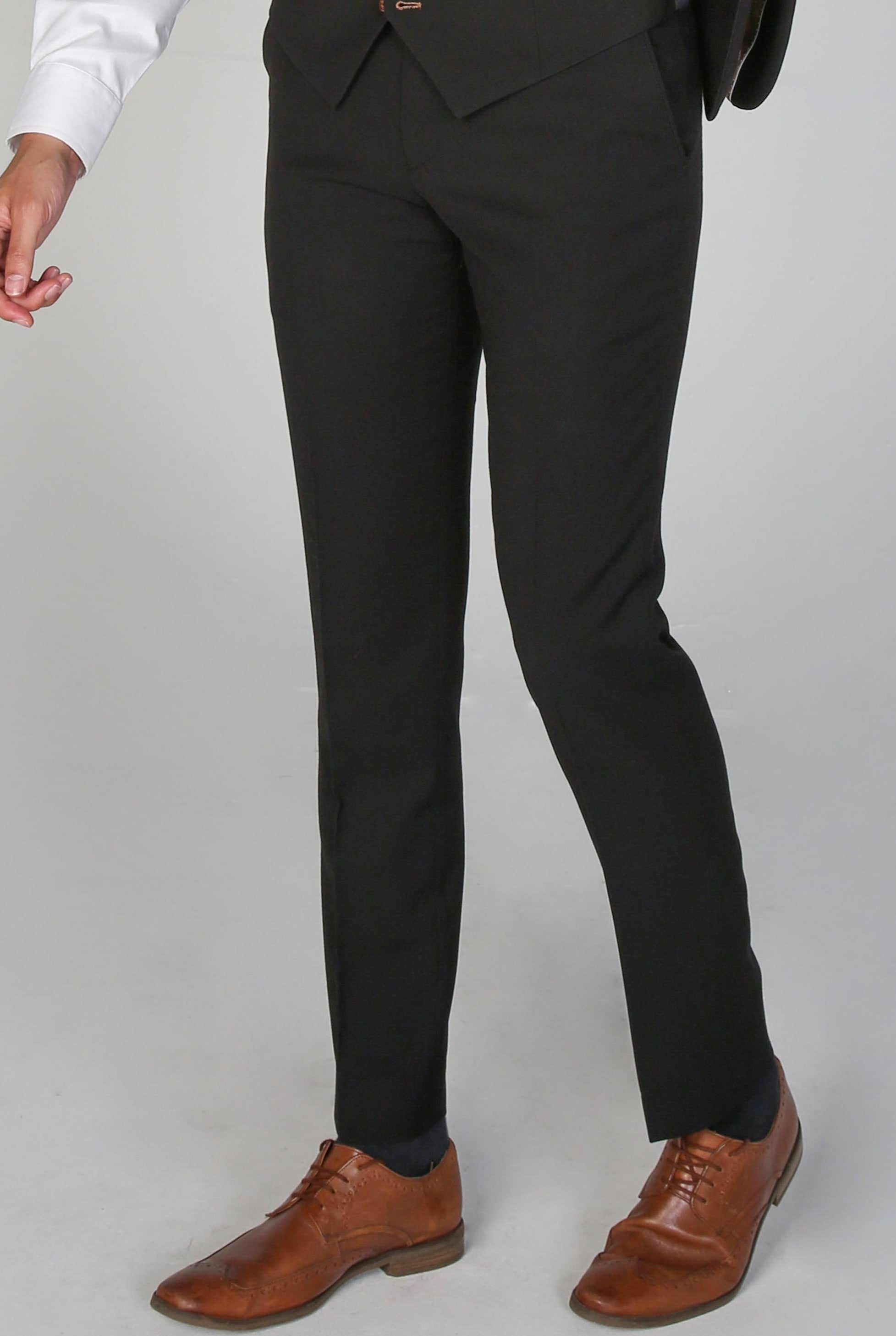 Men's Mayfair Black Trousers - Paul Andrew