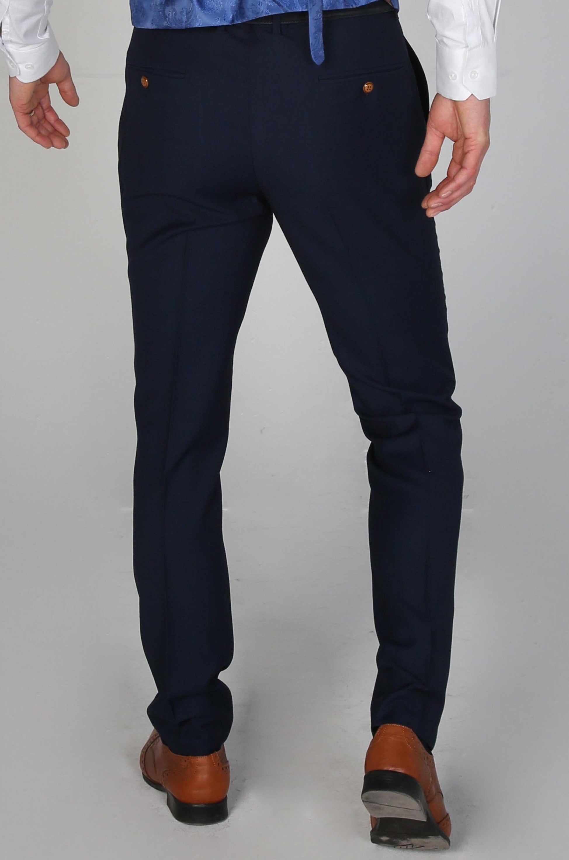 Men's Mayfair Navy Trousers - Paul Andrew