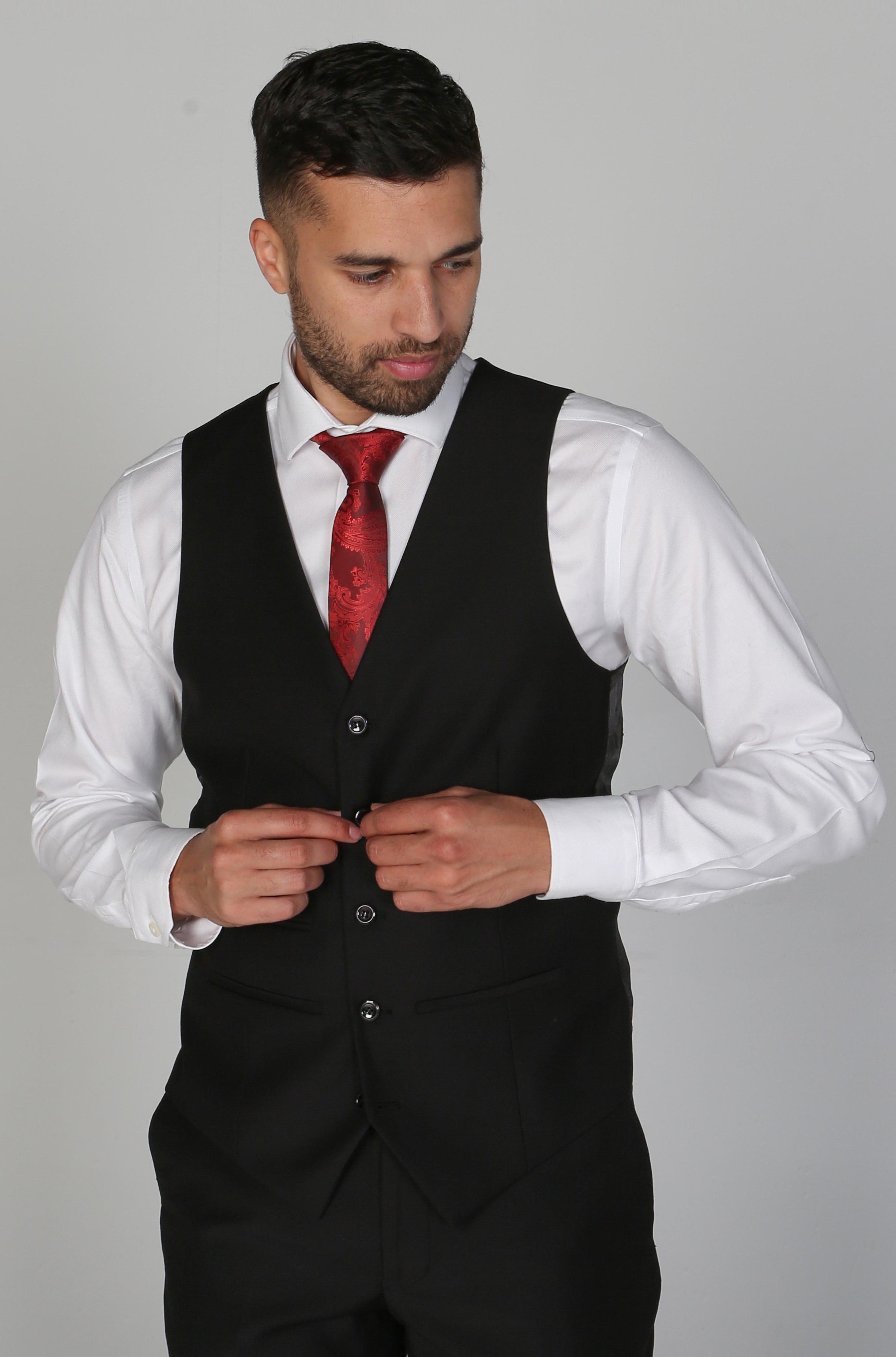 Men's Parker Black Waistcoat - Paul Andrew