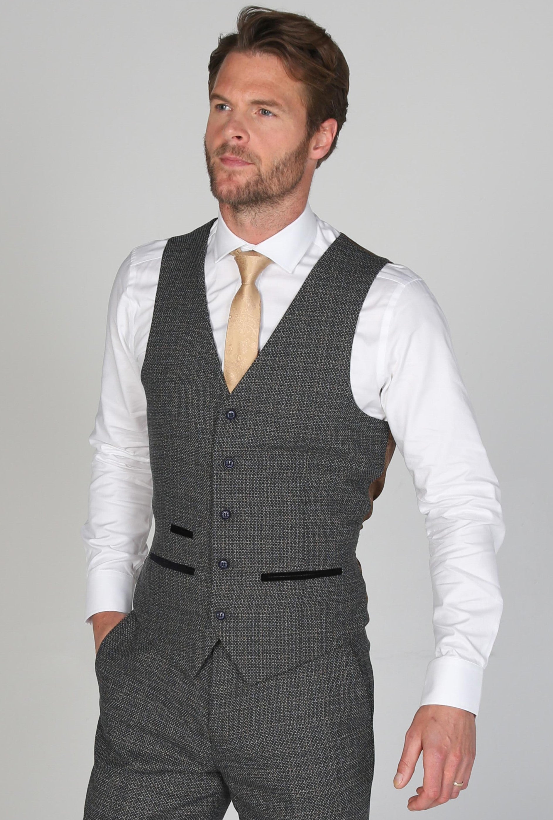 Men's Ralph Navy Waistcoat - Paul Andrew